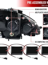 Spec-D Projector Headlights w/ LED Light Bar & Turn Signal Lights (Matte Black Housing/Clear Lens) Mercedes Benz W204 2008-2011                                     - LHP-BW20408JM-TM - Image 8