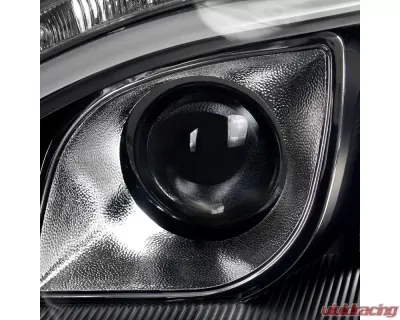 Spec-D Projector Headlights w/ LED Light Strip & Turn Signal Lights (Matte Black Housing/Clear Lens) Mercedes-Benz W220 S-Class 1998-2006 - LHP-BW22000JM-TM