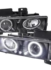Spec-D Dual Halo Projector Headlights (Matte Black Housing/Clear Lens) Chevrolet | GMC 1988-1999                                     - LHP-C1088JM-RS - Image 9