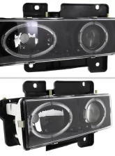 Spec-D Dual Halo Projector Headlights (Matte Black Housing/Clear Lens) Chevrolet | GMC 1988-1999                                     - LHP-C1088JM-RS - Image 3