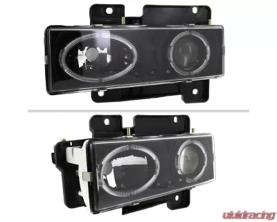 Spec-D Dual Halo Projector Headlights (Matte Black Housing/Clear Lens) Chevrolet | GMC 1988-1999 - LHP-C1088JM-RS