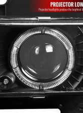 Spec-D Dual Halo Projector Headlights (Matte Black Housing/Clear Lens) Chevrolet | GMC 1988-1999                                     - LHP-C1088JM-RS - Image 4