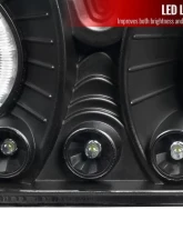 Spec-D Dual Halo Projector Headlights (Matte Black Housing/Clear Lens) Chevrolet | GMC 1988-1999                                     - LHP-C1088JM-RS - Image 6