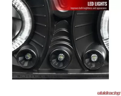 Spec-D Dual Halo Projector Headlights (Matte Black Housing/Clear Lens) Chevrolet | GMC 1988-1999 - LHP-C1088JM-RS