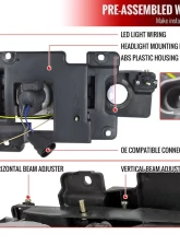 Spec-D Dual Halo Projector Headlights (Matte Black Housing/Clear Lens) Chevrolet | GMC 1988-1999                                     - LHP-C1088JM-RS - Image 8