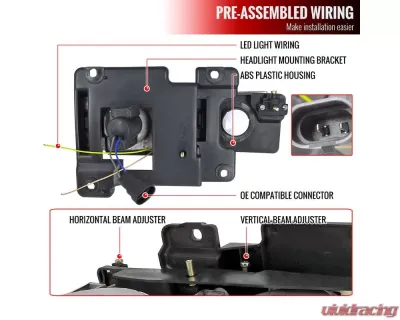 Spec-D Dual Halo Projector Headlights (Matte Black Housing/Clear Lens) Chevrolet | GMC 1988-1999 - LHP-C1088JM-RS