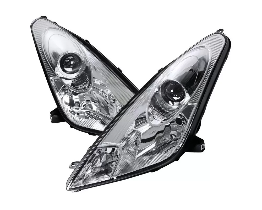 Spec-D Projector Headlights (Chrome Housing/Clear Lens) Toyota Celica 2000-2005 - LHP-CEL00-ABM