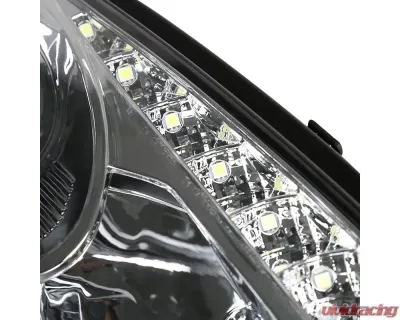 Spec-D Projector Headlights w/ SMD LED Light Strip (Chrome Housing/Clear Lens) Toyota Celica 2000-2005 - LHP-CEL00-RS