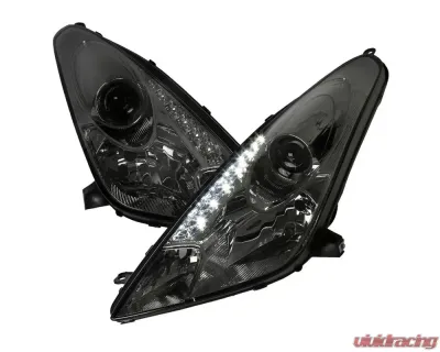 Spec-D Projector Headlights w/ SMD LED Light Strip (Chrome Housing/Smoked Lens) Toyota Celica 2000-2005 - LHP-CEL00G-RS