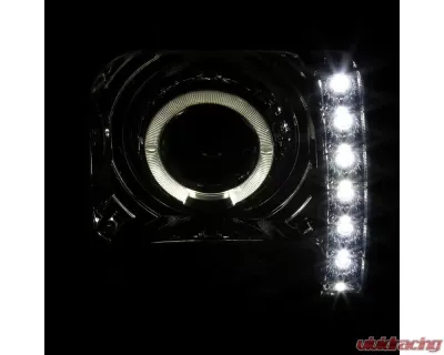 Spec-D Halo Projector Headlights w/ SMD LED Light Strip (Chrome Housing/Smoked Lens) Jeep Cherokee 1997-2001 - LHP-CHKE97G-RS