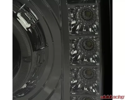 Spec-D Halo Projector Headlights w/ SMD LED Light Strip (Chrome Housing/Smoked Lens) Jeep Cherokee 1997-2001 - LHP-CHKE97G-RS