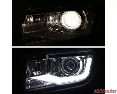 Spec-D LED Bar Projector Headlights (Chrome Housing/Clear Lens) Chevrolet Camaro 2010-2013 - LHP-CMR10-TM
