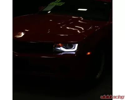 Spec-D LED Bar Projector Headlights (Chrome Housing/Clear Lens) Chevrolet Camaro 2010-2013 - LHP-CMR10-TM