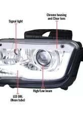 Spec-D LED Bar Projector Headlights (Chrome Housing/Clear Lens) Chevrolet Camaro 2010-2013                                     - LHP-CMR10-TM - Image 10