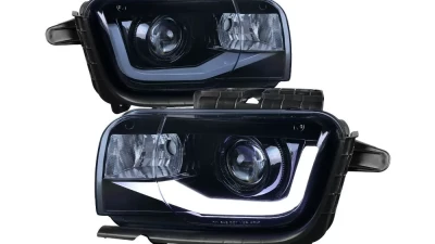 Spec-D LED Bar Projector Headlights (Glossy Black Housing/Smoked Lens) Chevrolet Camaro 2010-2013                                     - LHP-CMR10G-TM - Image 10