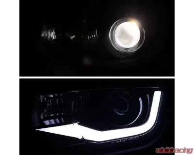 Spec-D LED Bar Projector Headlights (Glossy Black Housing/Smoked Lens) Chevrolet Camaro 2010-2013 - LHP-CMR10G-TM