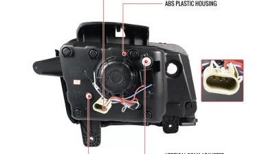 Spec-D LED Bar Projector Headlights (Glossy Black Housing/Smoked Lens) Chevrolet Camaro 2010-2013                                     - LHP-CMR10G-TM - Image 9