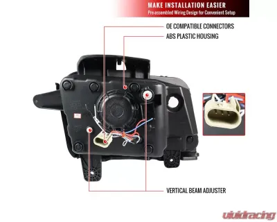 Spec-D LED Bar Projector Headlights (Glossy Black Housing/Smoked Lens) Chevrolet Camaro 2010-2013 - LHP-CMR10G-TM