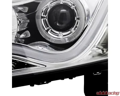 Spec-D Halo Projector Headlights w/ LED Light Bar & LED Turn Signal Lights (Chrome Housing/Clear Lens) Chevrolet Cruze 2011-2016 - LHP-CRU11-TM