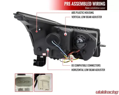 Spec-D Halo Projector Headlights w/ LED Light Bar & LED Turn Signal Lights (Chrome Housing/Clear Lens) Chevrolet Cruze 2011-2016 - LHP-CRU11-TM