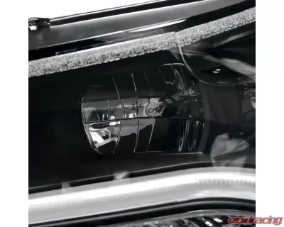 Spec-D Halo Projector Headlights w/ LED Light Bar & LED Turn Signal Lights (Matte Black Housing/Clear Lens) Chevrolet Cruze 2011-2016 - LHP-CRU11JM-TM