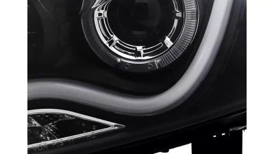 Spec-D Halo Projector Headlights w/ LED Light Bar & LED Turn Signal Lights (Matte Black Housing/Clear Lens) Chevrolet Cruze 2011-2016                                     - LHP-CRU11JM-TM - Image 8