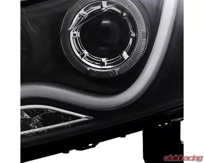 Spec-D Halo Projector Headlights w/ LED Light Bar & LED Turn Signal Lights (Matte Black Housing/Clear Lens) Chevrolet Cruze 2011-2016 - LHP-CRU11JM-TM