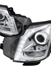Spec-D Halo Projector Headlights w/ SMD LED Light Strip (Chrome Housing/Clear Lens) Cadillac CTS 2003-2007                                     - LHP-CTS03-RS - Image 10