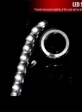 Spec-D Halo Projector Headlights w/ SMD LED Light Strip (Chrome Housing/Clear Lens) Cadillac CTS 2003-2007                                     - LHP-CTS03-RS - Image 2