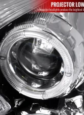 Spec-D Halo Projector Headlights w/ SMD LED Light Strip (Chrome Housing/Clear Lens) Cadillac CTS 2003-2007                                     - LHP-CTS03-RS - Image 3