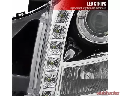 Spec-D Halo Projector Headlights w/ SMD LED Light Strip (Chrome Housing/Clear Lens) Cadillac CTS 2003-2007 - LHP-CTS03-RS