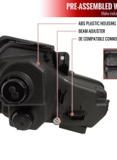 Spec-D Halo Projector Headlights w/ SMD LED Light Strip (Chrome Housing/Clear Lens) Cadillac CTS 2003-2007                                     - LHP-CTS03-RS - Image 8