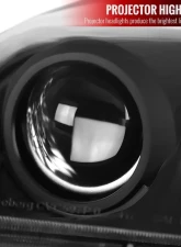 Spec-D H7 Projector Headlights (Matte Black Housing/Clear Lens) Chevrolet Corvette C5 1997-2004                                     - LHP-CVET97JM-RS - Image 2