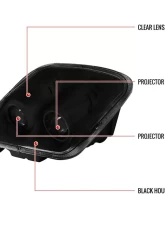Spec-D H7 Projector Headlights (Matte Black Housing/Clear Lens) Chevrolet Corvette C5 1997-2004                                     - LHP-CVET97JM-RS - Image 9