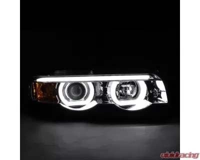 Spec-D Dual Halo Projector Headlights w/ LED Light Bars (Chrome Housing/Clear Lens) BMW E38 1995-2001 - LHP-E3895-TM