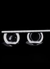 Spec-D Dual Halo Projector Headlights w/ LED Light Bars (Glossy Black Housing/Smoke Lens) BMW E38 1995-2001                                     - LHP-E3895G-TM - Image 2