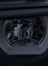 Spec-D Dual Halo Projector Headlights w/ LED Light Bars (Glossy Black Housing/Smoke Lens) BMW E38 1995-2001                                     - LHP-E3895G-TM - Image 3