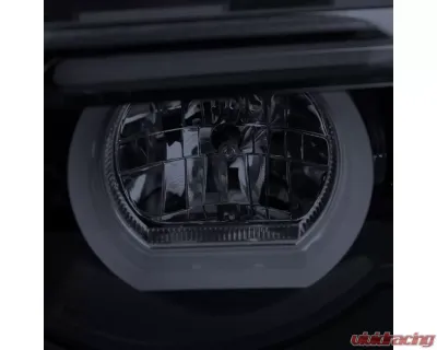Spec-D Dual Halo Projector Headlights w/ LED Light Bars (Glossy Black Housing/Smoke Lens) BMW E38 1995-2001 - LHP-E3895G-TM