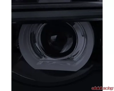 Spec-D Dual Halo Projector Headlights w/ LED Light Bars (Glossy Black Housing/Smoke Lens) BMW E38 1995-2001 - LHP-E3895G-TM