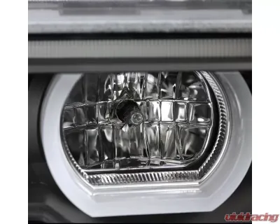 Spec-D LED Bar Dual Halo Projector Headlights (Matte Black Housing/Clear Lens) BMW E38 7-Series 1995-2001 - LHP-E3895JM-TM