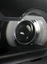 Spec-D LED Bar Dual Halo Projector Headlights (Matte Black Housing/Clear Lens) BMW E38 7-Series 1995-2001                                     - LHP-E3895JM-TM - Image 6