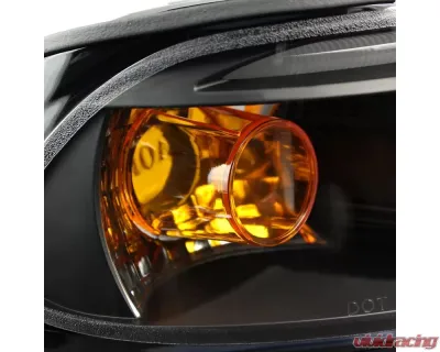 Spec-D LED Bar Dual Halo Projector Headlights (Matte Black Housing/Clear Lens) BMW E38 7-Series 1995-2001 - LHP-E3895JM-TM