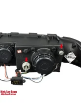 Spec-D LED Bar Dual Halo Projector Headlights (Matte Black Housing/Clear Lens) BMW E38 7-Series 1995-2001                                     - LHP-E3895JM-TM - Image 9