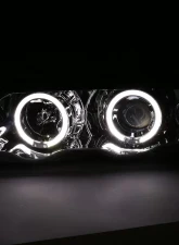 Spec-D Dual Halo Projector Headlights (Chrome Housing/Clear Lens) BMW E46 3-Series 1999-2001                                     - LHP-E46994-TM - Image 2