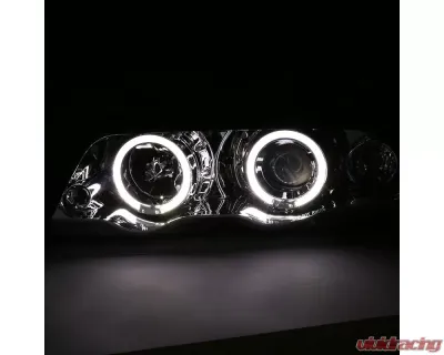 Spec-D Dual Halo Projector Headlights (Chrome Housing/Clear Lens) BMW E46 3-Series 1999-2001 - LHP-E46994-TM