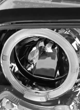 Spec-D Dual Halo Projector Headlights (Chrome Housing/Clear Lens) BMW E46 3-Series 1999-2001                                     - LHP-E46994-TM - Image 3