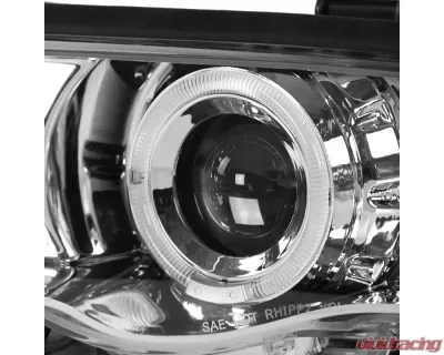 Spec-D Dual Halo Projector Headlights (Chrome Housing/Clear Lens) BMW E46 3-Series 1999-2001 - LHP-E46994-TM
