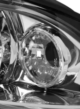 Spec-D Dual Halo Projector Headlights (Chrome Housing/Clear Lens) BMW E46 3-Series 1999-2001                                     - LHP-E46994-TM - Image 6