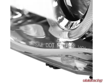 Spec-D Dual Halo Projector Headlights (Chrome Housing/Clear Lens) BMW E46 3-Series 1999-2001 - LHP-E46994-TM