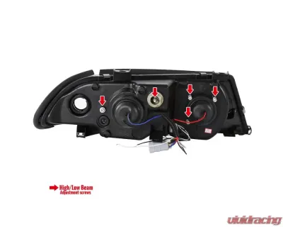 Spec-D Dual Halo Projector Headlights (Chrome Housing/Clear Lens) BMW E46 3-Series 1999-2001 - LHP-E46994-TM